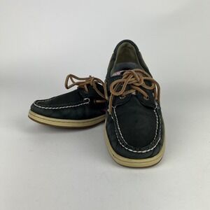Sperry Top-Sider Koifish Womens 7.5 Blue‎ Plaid Boat Shoe Leather Preppy Deck